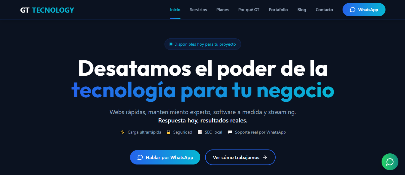 Sitio Web GT Tecnology